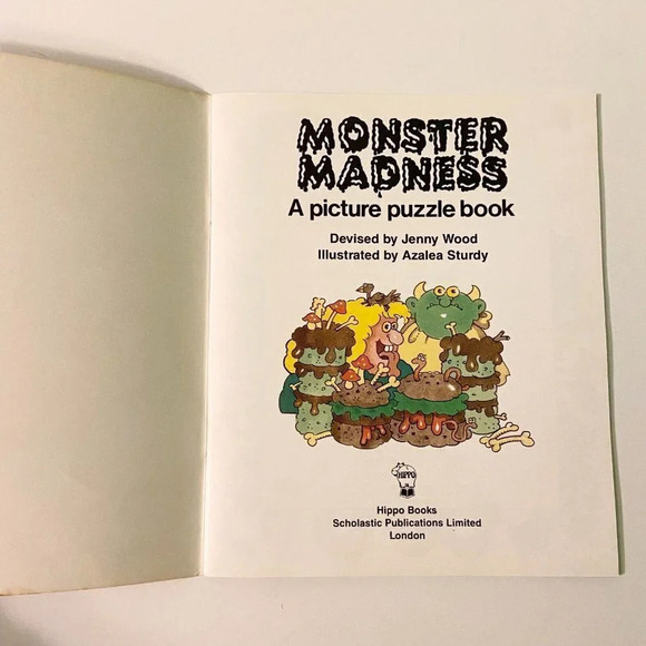 Vintage 1989 Monster Madness A Picture Puzzle Book  Hippo Books Scholastic - Picture 4 of 12